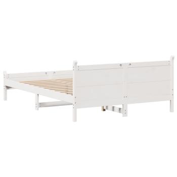 Massivholzbett ohne Matratze Weiß 120x190 cm Kiefernholz