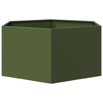 Pflanzkübel Olivgrün Sechseckig 104x90x45 Stahl