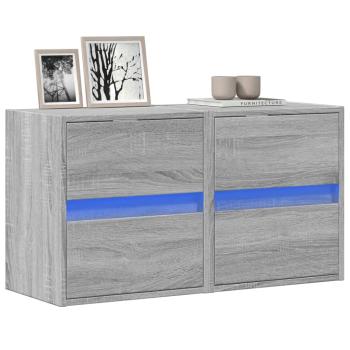 ARDEBO.de - TV-Wandschränke LED-Beleuchtung 2 Stk. Grau Sonoma 41x31x45 cm