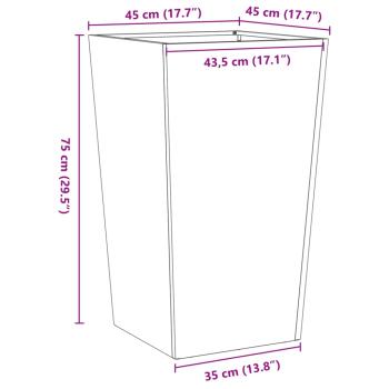 Pflanzkübel 2 Stk. 45x45x75 cm Verzinkter Stahl