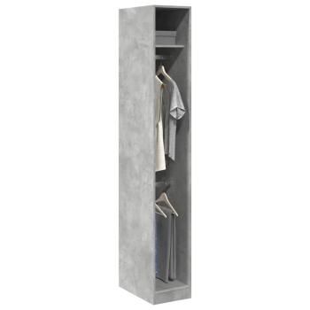 ARDEBO.de - Kleiderschrank Betongrau 30x50x200 cm Holzwerkstoff