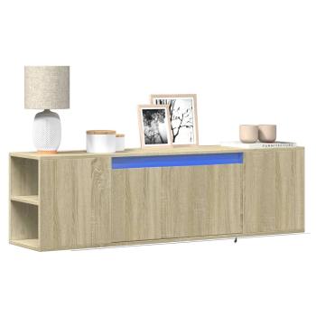 ARDEBO.de - TV-Wandschrank mit LED-Beleuchtung Sonoma-Eiche 135x31x39,5 cm