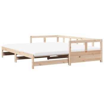 Tagesbett Ausziehbar mit Matratzen 80x200 cm Massivholz Kiefer