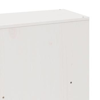 Massivholzbett mit Regal ohne Matratze Weiß 180x200 cm