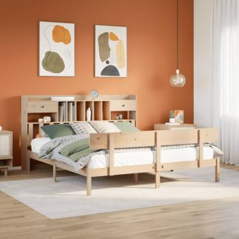 ARDEBO.de - Massivholzbett mit Regal ohne Matratze 180x200 cm Kiefernholz