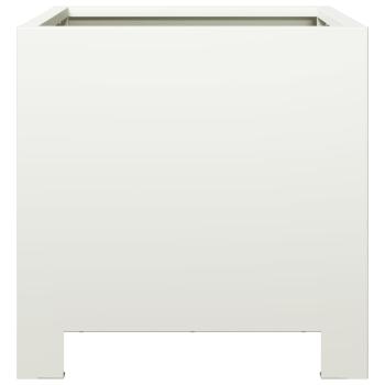 Pflanzkübel 2 Stk. Weiß 30x30x30 Stahl