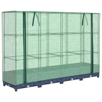 Hochbeet mit Gewächshaus-Aufsatz Rattan-Optik 160x40x123 cm