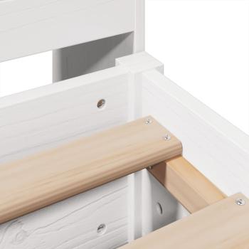 Massivholzbett ohne Matratze Weiß 180x200 cm Kiefernholz