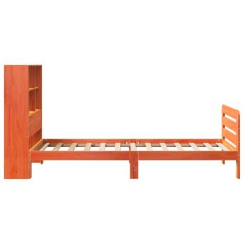 Massivholzbett ohne Matratze Wachsbraun 75x190 cm Kiefernholz