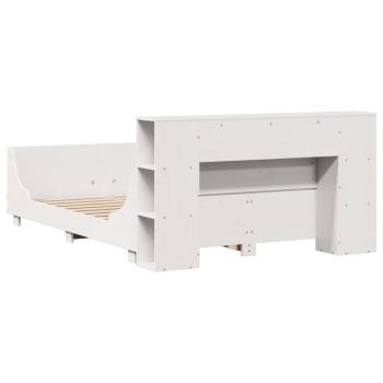 Massivholzbett ohne Matratze Weiß 140x190 cm Kiefernholz
