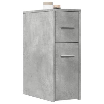 ARDEBO.de - Badschrank Schmal mit Rollen Betongrau Holzwerkstoff