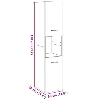 Bad-Hängeschrank Artisan-Eiche 30x30x130 cm Holzwerkstoff
