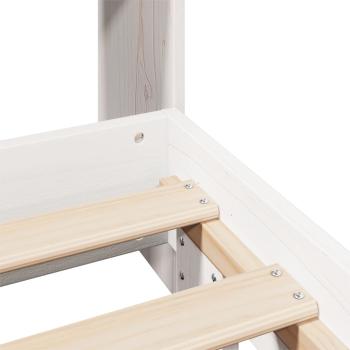 Massivholzbett ohne Matratze Weiß 160x200 Kiefernholz
