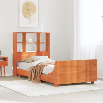 ARDEBO.de - Massivholzbett ohne Matratze Wachsbraun 75x190 cm Kiefernholz