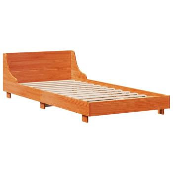 Massivholzbett ohne Matratze Wachsbraun 75x190 cm Kiefernholz
