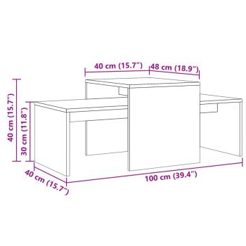Couchtisch Altholz-Optik 100x48x40 cm Holzwerkstoff