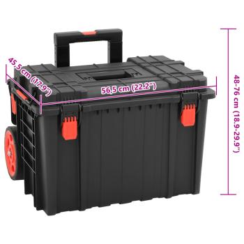 Koffer für Flugreise Tragbar Schwarz 56,5x45,5x48 cm PP