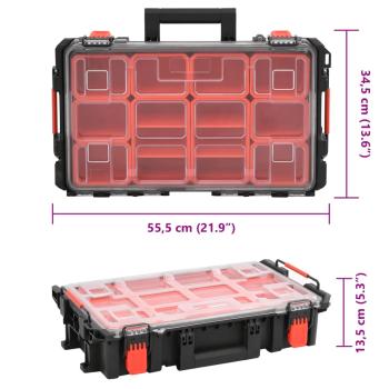 Koffer für Flugreise Tragbar Schwarz 55,5x34,5x13,5 cm PP