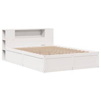 Massivholzbett ohne Matratze Weiß 135x190 cm Kiefernholz