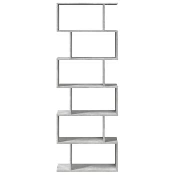 Raumteiler-Bücherregal 6 Etagen Betongrau 70x24x193 cm