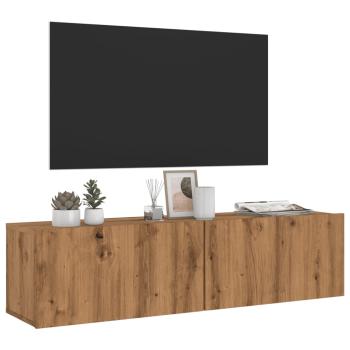 ARDEBO.de - TV-Wandschrank Artisan-Eiche 120x30x30 cm Holzwerkstoff