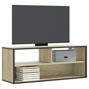 ARDEBO.de - TV-Schrank Sonoma-Eiche 100x31x39,5 cm Holzwerkstoff und Metall