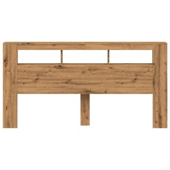 LED-Kopfteil Artisan-Eiche 200x18,5x103,5 cm Holzwerkstoff