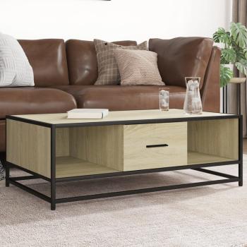 ARDEBO.de - Couchtisch Sonoma-Eiche 100x57x35 cm Holzwerkstoff und Metall