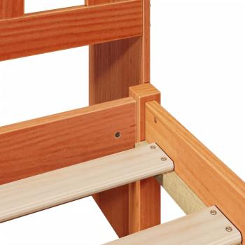 Massivholzbett mit Regal ohne Matratze Wachsbraun 100x200 cm