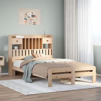 ARDEBO.de - Massivholzbett mit Regal ohne Matratze 135x190 cm Kiefernholz