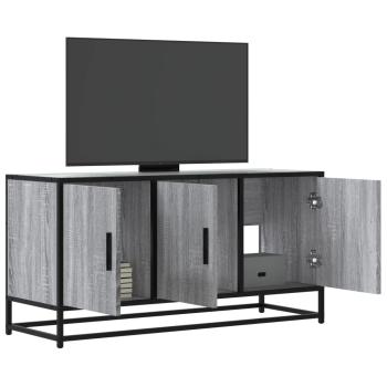 ARDEBO.de - TV-Schrank Grau Sonoma 100x35x50 cm Holzwerkstoff und Metall