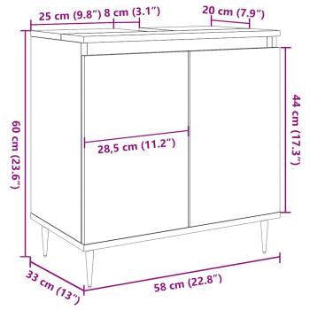 Badschrank Betongrau 58 x 33 x 60 cm Holzwerkstoff