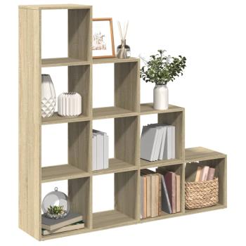 ARDEBO.de - Raumteiler-Bücherregal 4 Stufen Sonoma-Eiche 131,5x29x131,5 cm