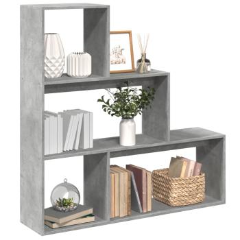 ARDEBO.de - Raumteiler-Bücherregal 3 Stufen Betongrau 123x29x123 cm