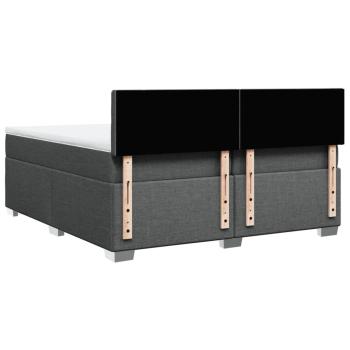 Boxspringbett mit Matratze Dunkelgrau 200x200 cm Stoff