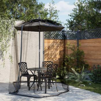 ARDEBO.de - Moskitonetz für Sonnenschirm 220 Mesh Schwarz ?300x230 cm
