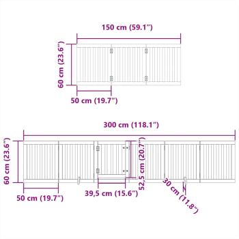 15-tlg. Hundetor mit Tür Faltbar 750 cm Pappelholz
