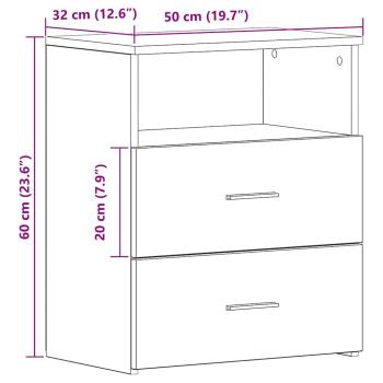Nachttisch Altholz-Optik 50x32x60 cm Holzwerkstoff