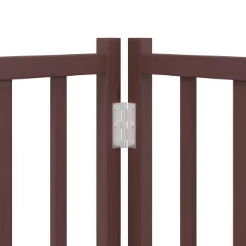 12-tlg. Hundetor mit Tür Faltbar Braun 960 cm Pappelholz