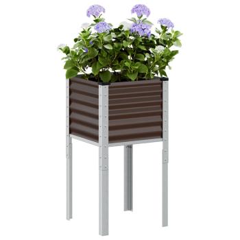 ARDEBO.de - Pflanzkübel Braun 45x45x88 cm Stahl