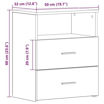 Nachttisch Artisan-Eiche 50x32x60 cm Holzwerkstoff