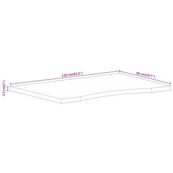 Schreibtischplatte mit Aussparung 110x50x2,5cm Massivholz Mango
