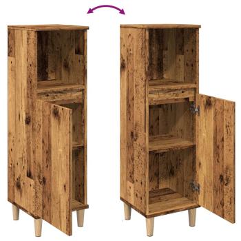 Badschrank Altholz-Optik 30x30x100 cm Holzwerkstoff