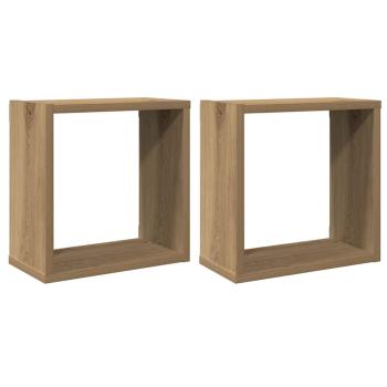 Würfel-Wandregale 2 Stk. Artisan-Eiche 30x15x30 Holzwerkstoff