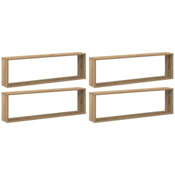 Würfel-Wandregale 4 Stk. Artisan-Eiche 100x15x30 Holzwerkstoff