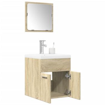 ARDEBO.de - 3-tlg. Badmöbel-Set Sonoma-Eiche Holzwerkstoff