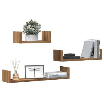 ARDEBO.de - Wandregale 3 Stk. Artisan-Eiche Holzwerkstoff