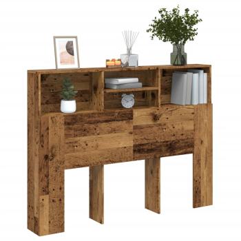 ARDEBO.de - Kopfteil mit Stauraum Altholz-Optik 140x19x103,5 cm