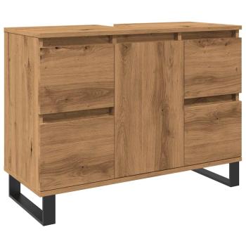 ARDEBO.de - Waschbeckenunterschrank Artisan-Eiche 80x33x60 cm Holzwerkstoff