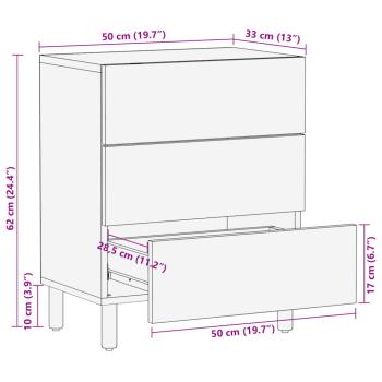 ARDEBO.de - Nachttisch Schwarz 50x33x62 cm Holzwerkstoff